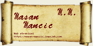 Mašan Mančić vizit kartica